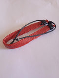 bracelet mixte ajustable cuir rouge & noir