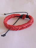 bracelet mixte ajustable rouge & noir cordon raffinée