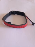 bracelet mixte ajustable cuir rouge & noir