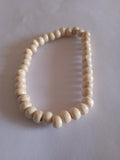 bracelet femme perle en bois beige