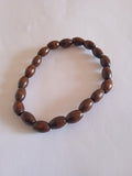 bracelet mixte petit grain de café marron
