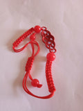 bracelet femme lien amitié ajustable perle rouge perle