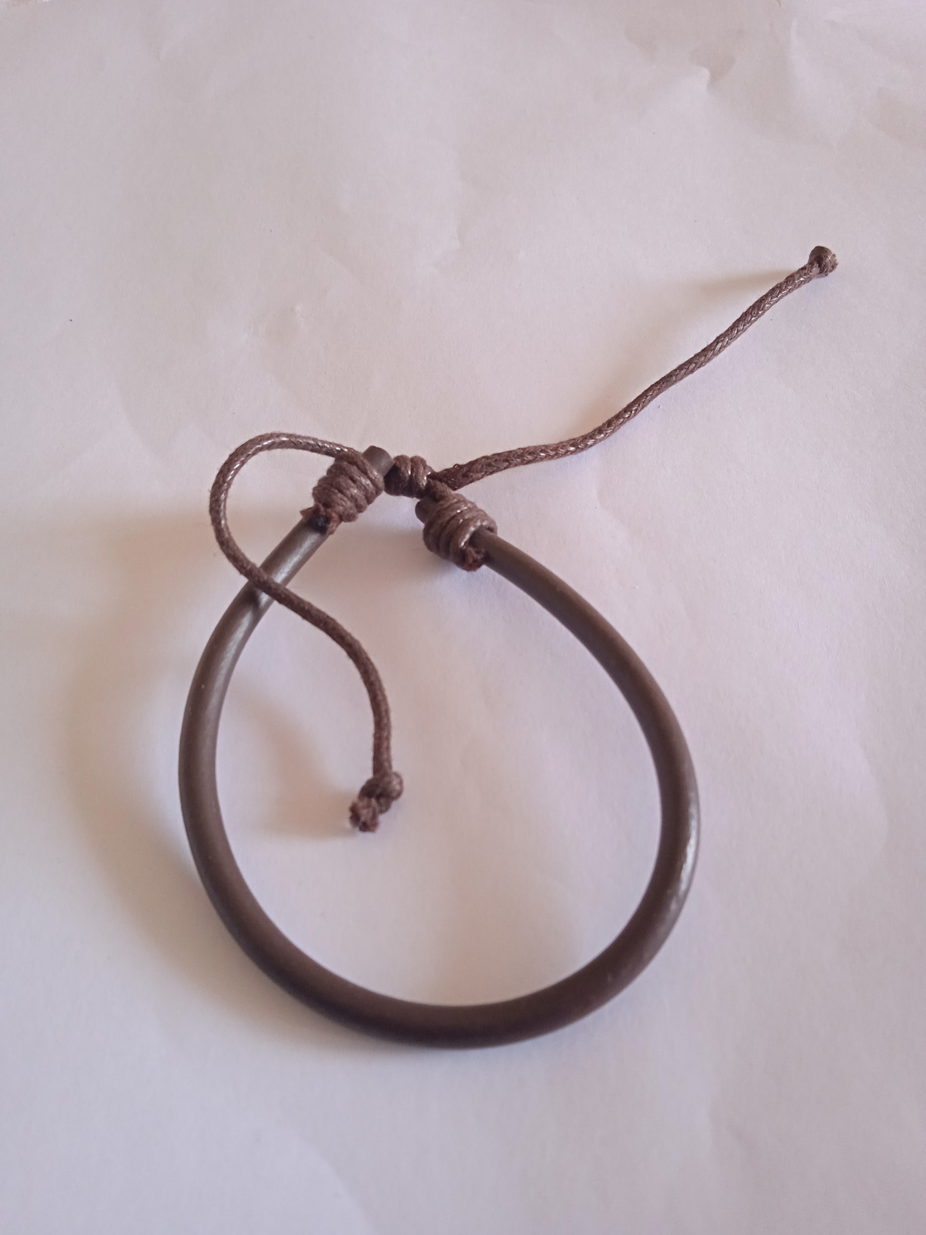 bracelet mixte ajustable marron cuir simple
