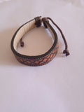 bracelet mixte cuir marron ajustable