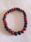 bracelet perle rouge & noir en bois