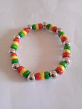 bracelet femme jamaïcain acier en bois multicolore