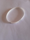 bracelet mixte enfant love blanc caoutchouc