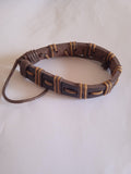 bracelet mixte marron ajustable cuir