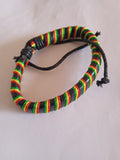bracelet mixte ajustable jamaïcain lacet noir