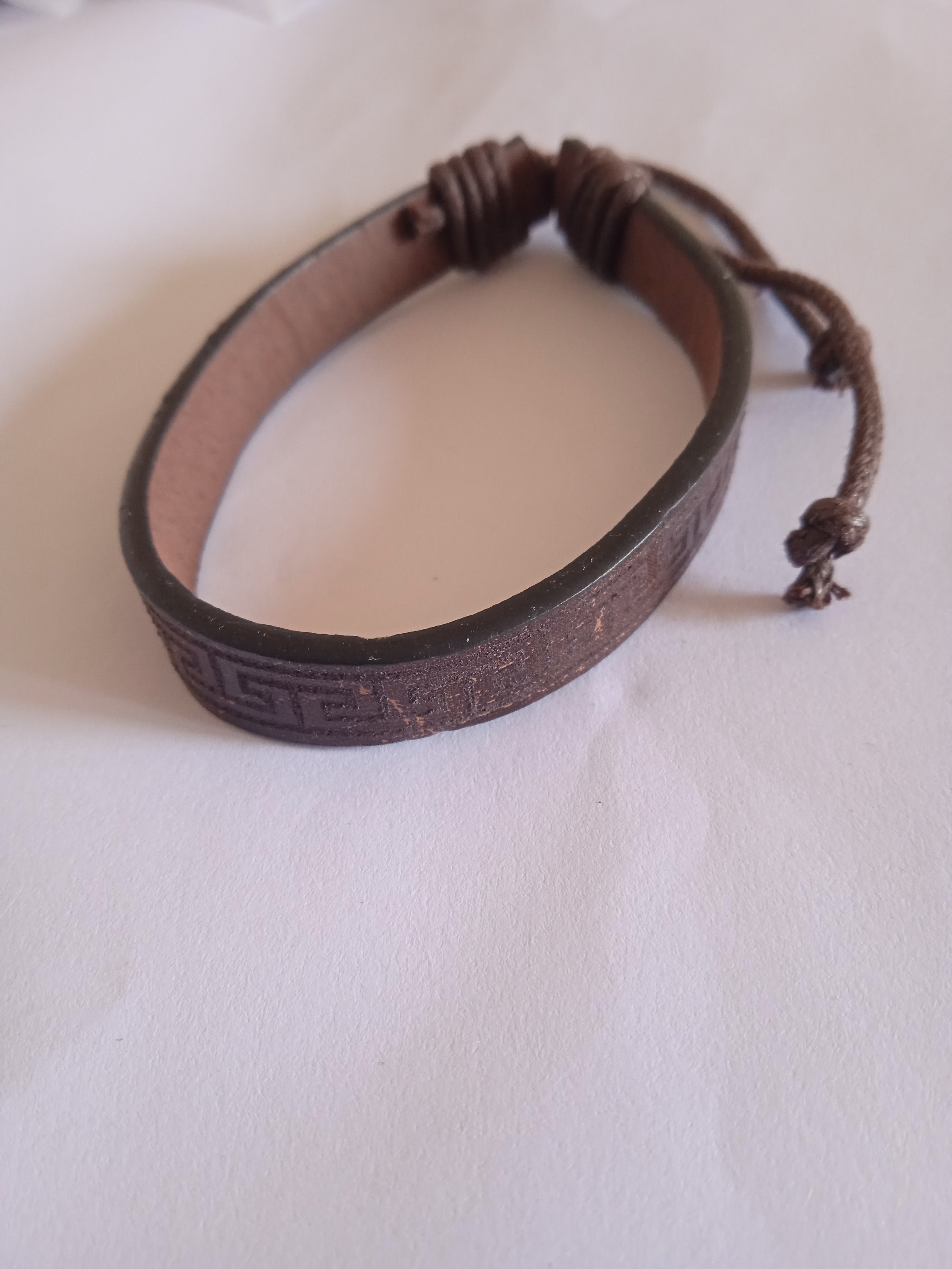 bracelet mixte ajustable marron cuir