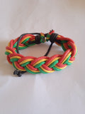 bracelet tissu jamaïcain ajustable noir