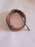 bracelet mixte ajustable marron cuir