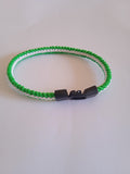 bracelet vert & blanc acier noir