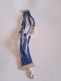 bracelet bleu marine foncé multi tour acier