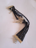 bracelet multi tour papillon noir acier