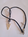 collier homme cordon noir acier