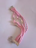 bracelet rose cœur avec perle rose rode