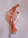 bracelet orange pierre orange cœur acier