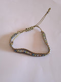 bracelet femme ajustable gris acier pailletée