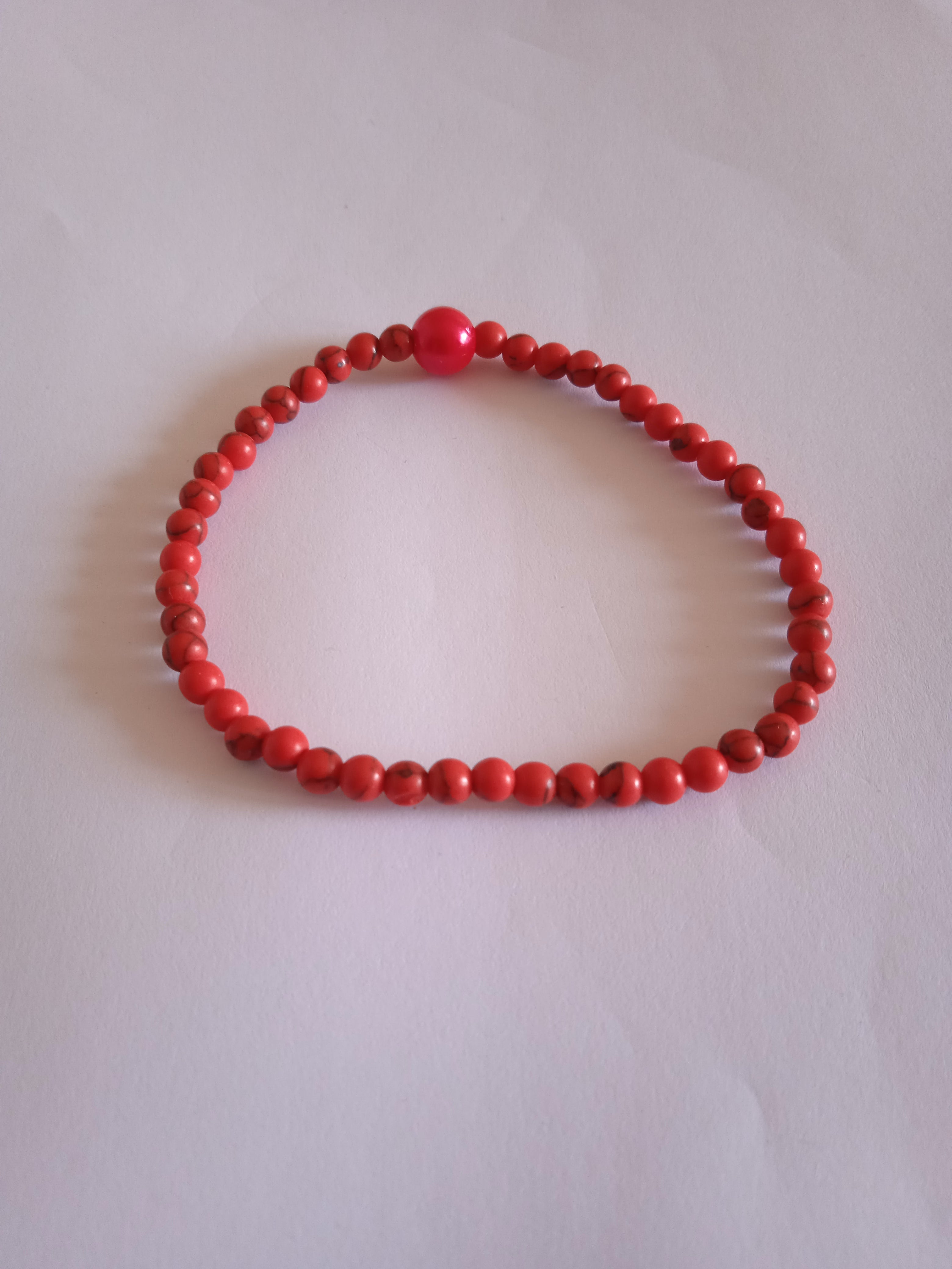 bracelet femme chic rouge perle rouge