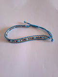 bracelet femme ajustable bleu acier