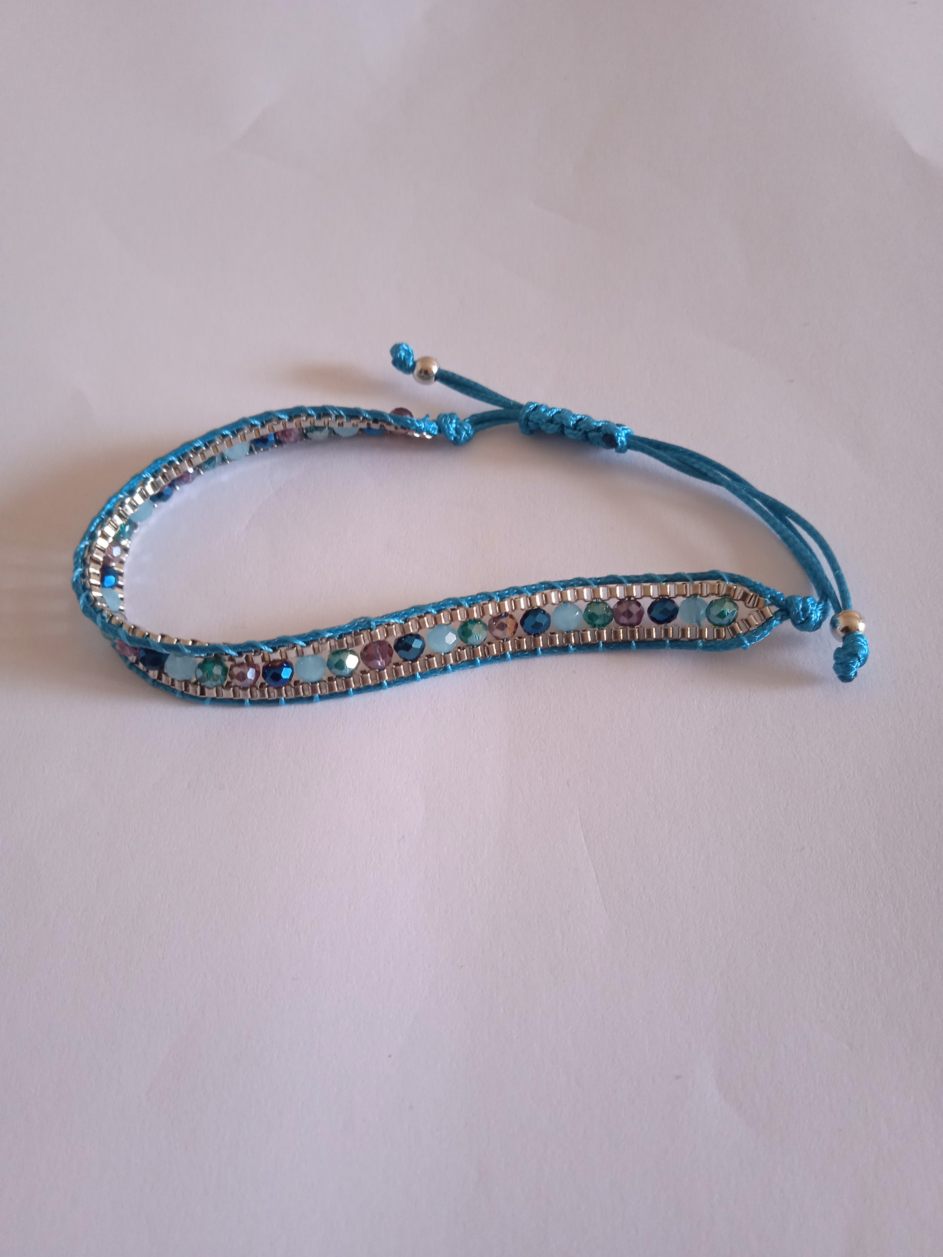 bracelet femme ajustable bleu acier