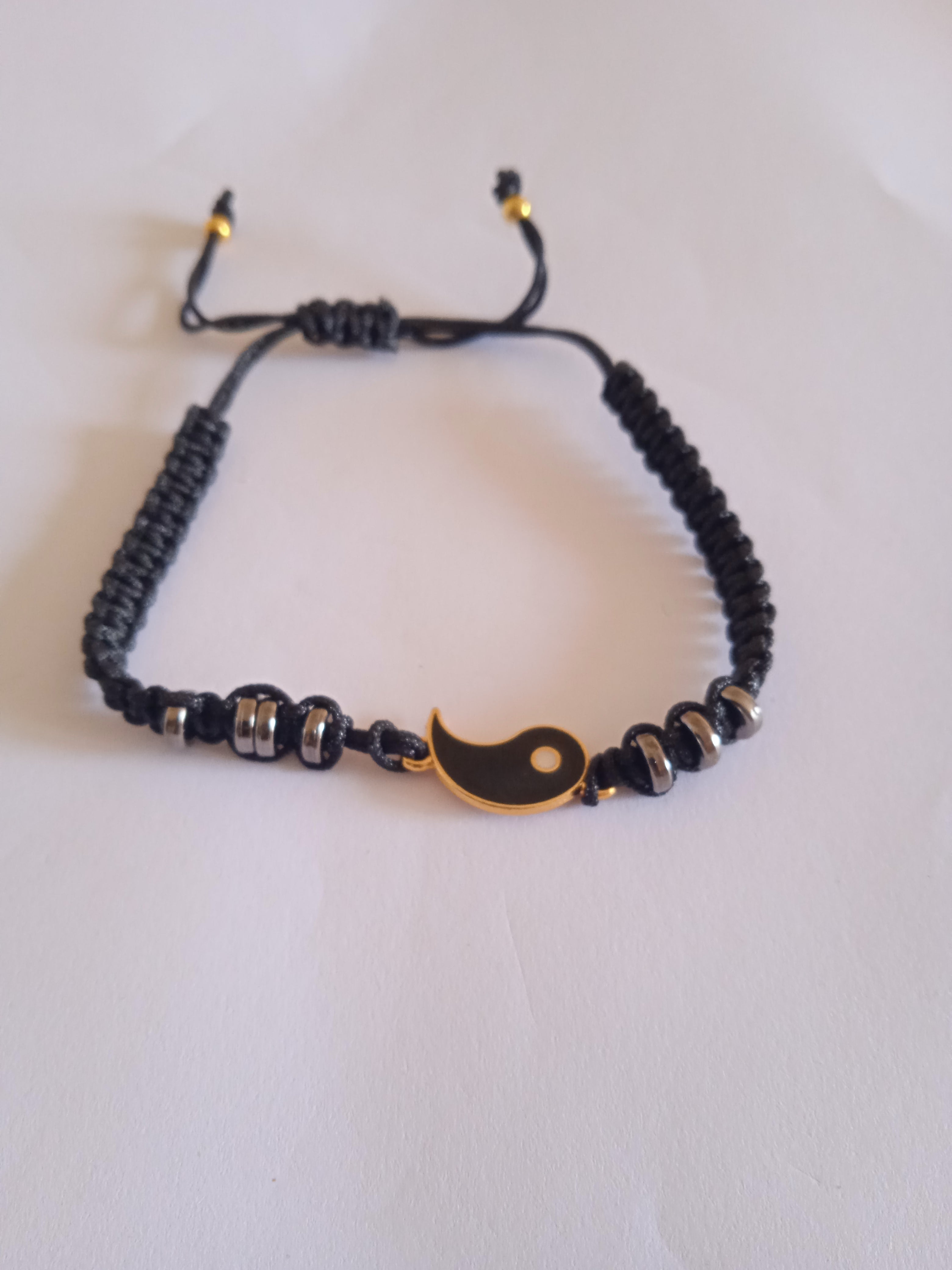 bracelet de couple noir hématite ajustable