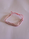 bracelet femme élégante rose ajustable pierre brillant blanc acier