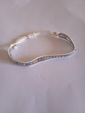 bracelet blanc pailletée acier ajustable