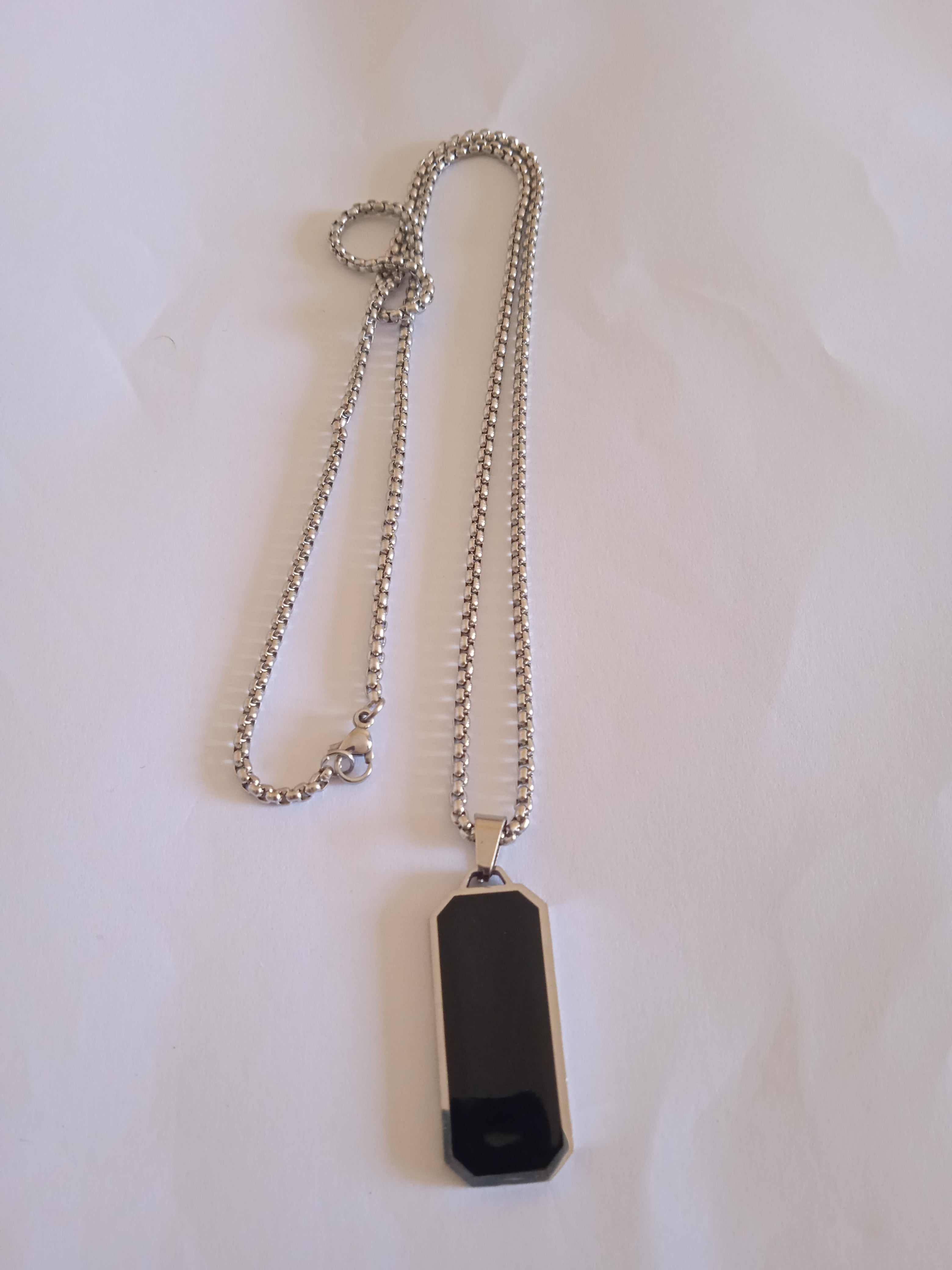 l'ensemble chaine homme pendentif acier noir
