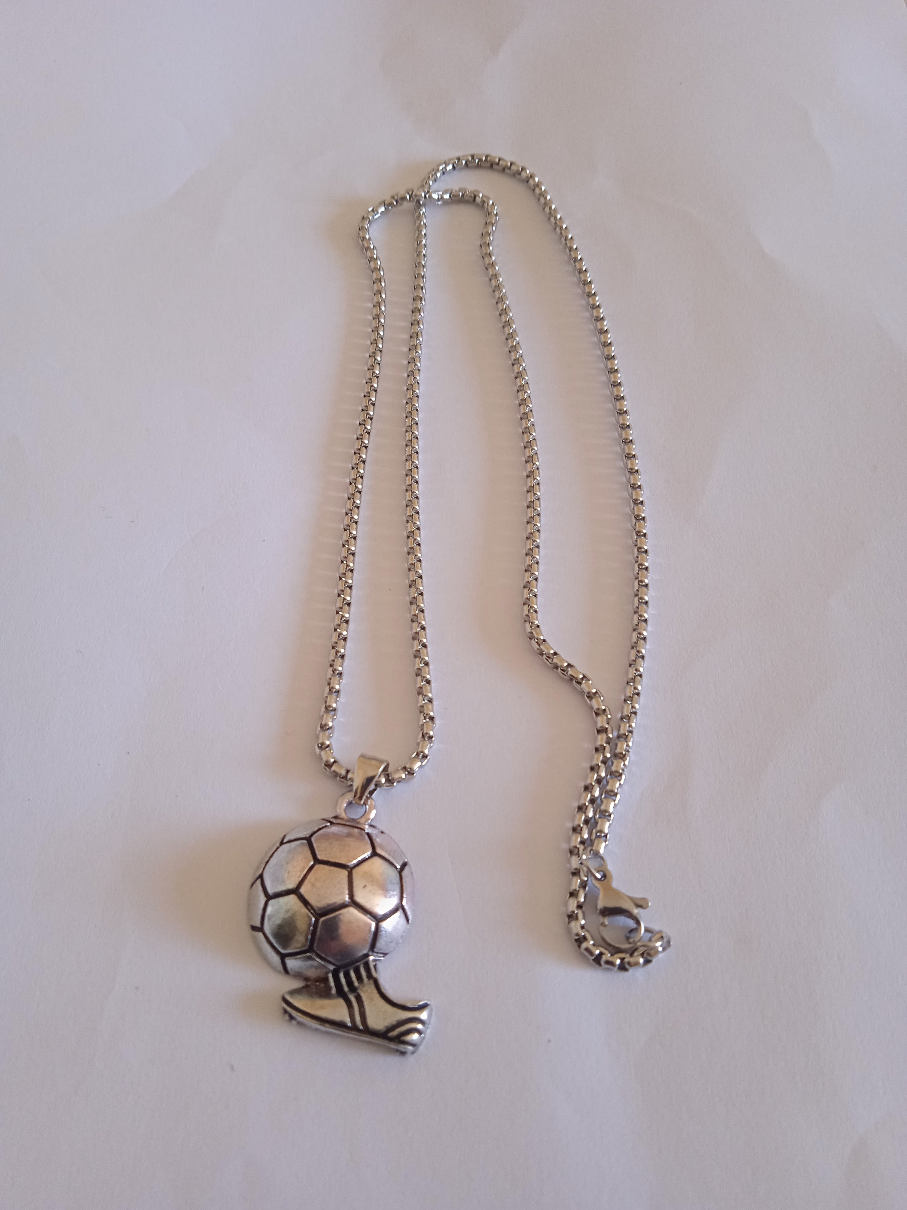 l'ensemble chaine pendentif ballon acier homme