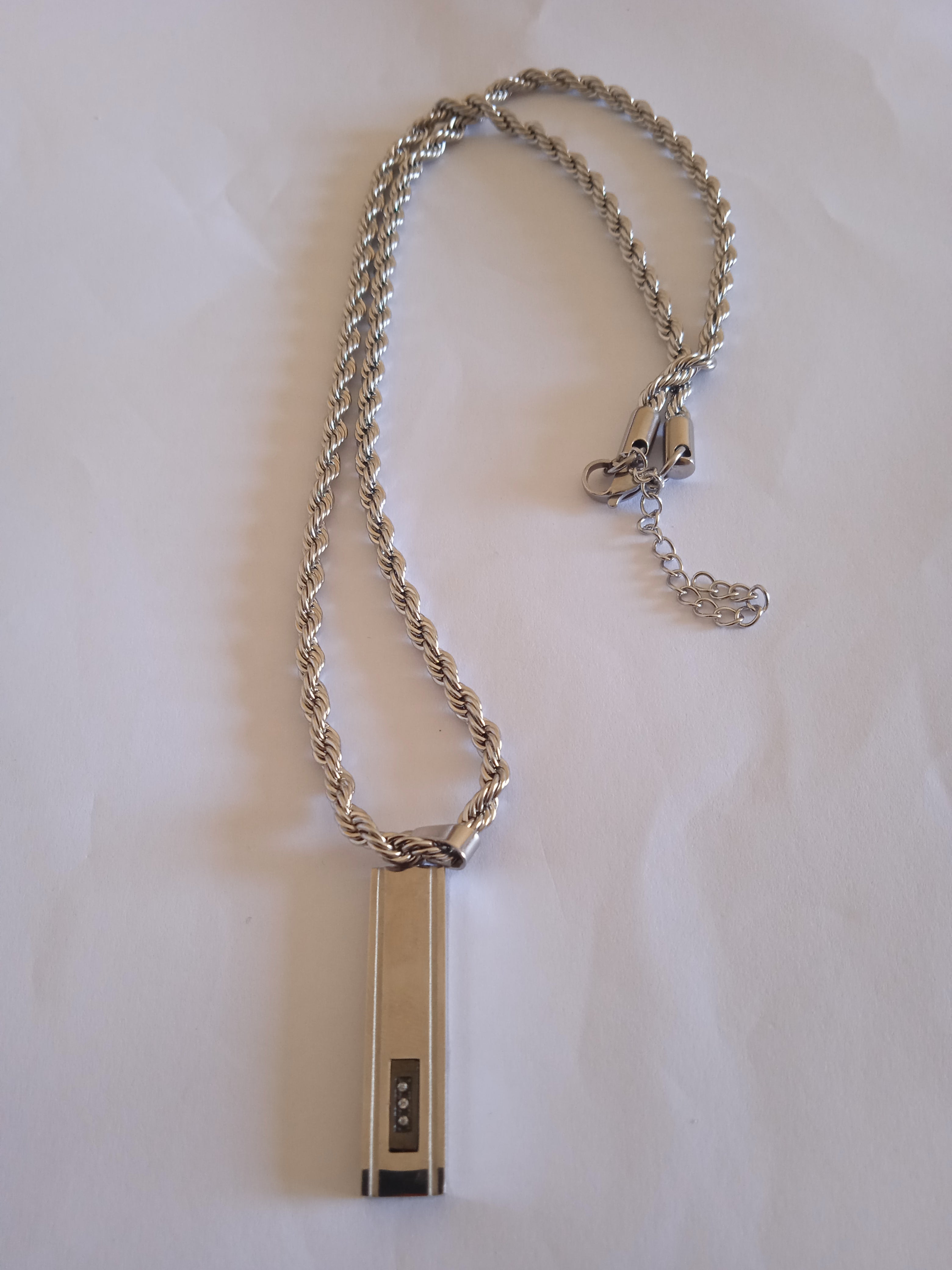 l'ensemble chaine tressé pendentif homme acier