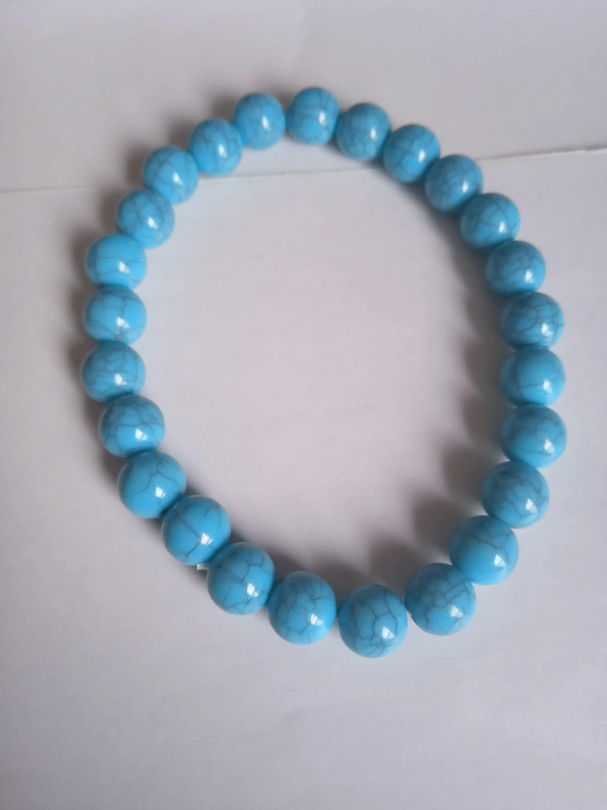 Bracelet Perles Bleu Turquoise & Noir Rayé – Océan Sauvage & Profondeur Nocturne Zèbre