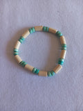 bracelet mixte vert & beige en bois