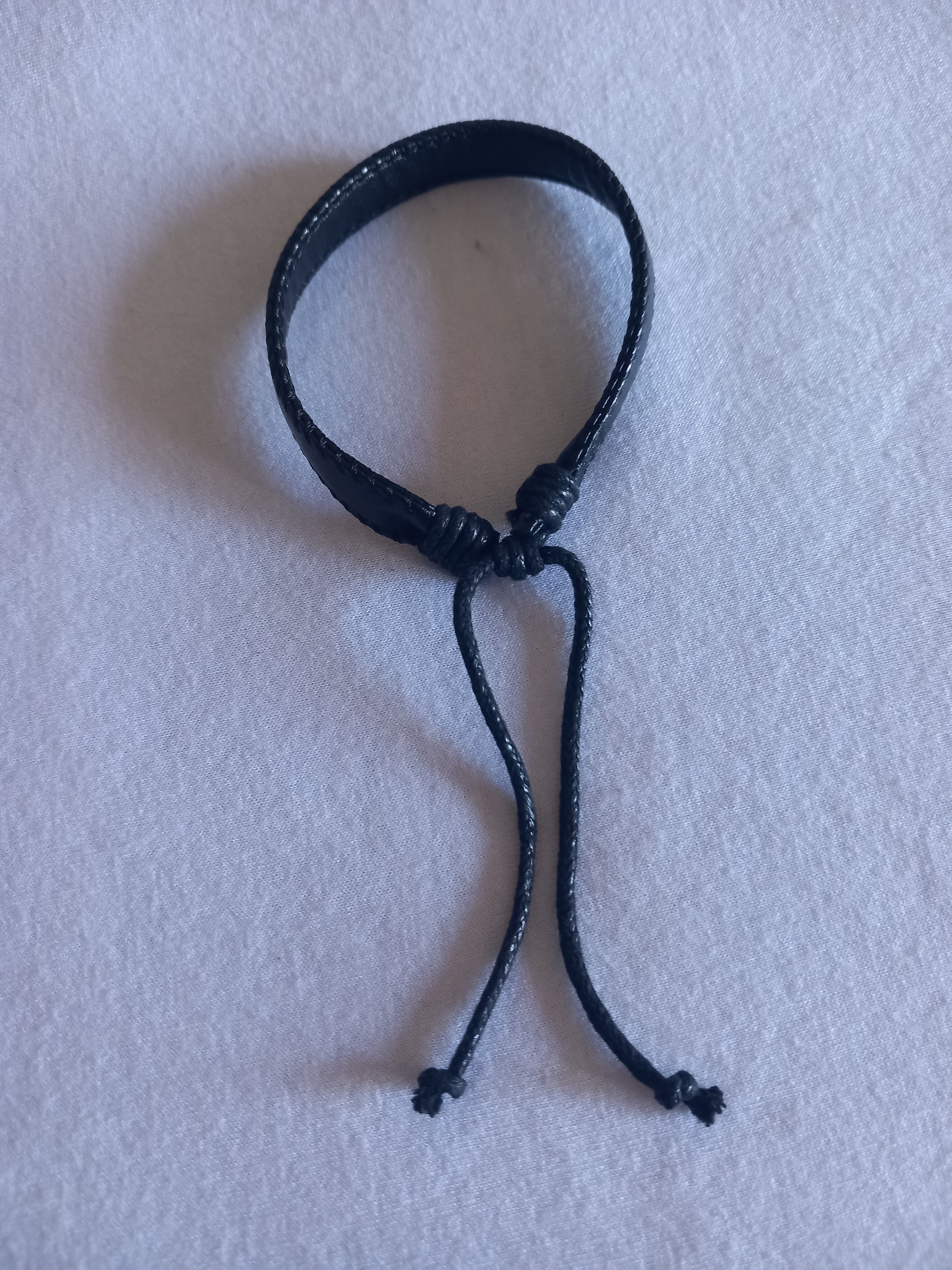 bracelet mixte ajustable cuir noir