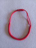 bracelet mixte ajustable rouge cordon tressé