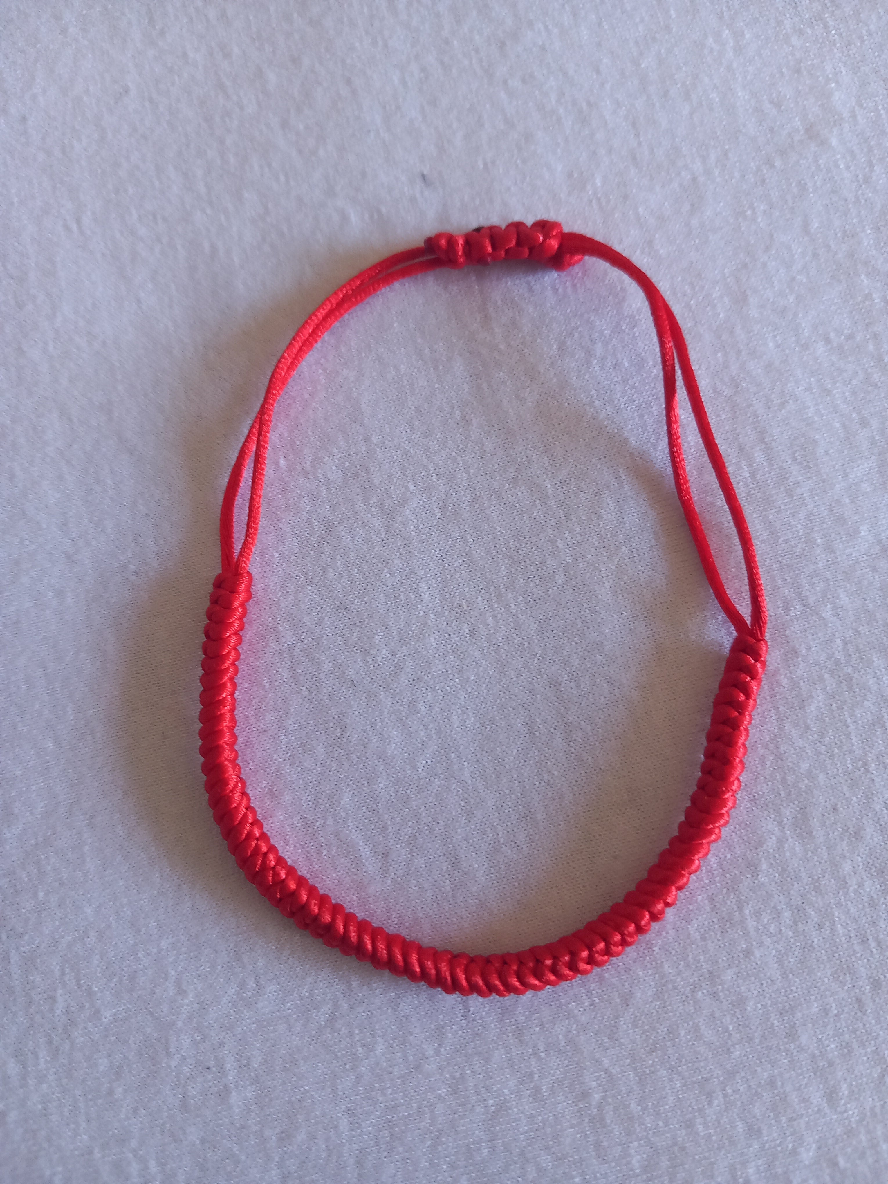 bracelet mixte ajustable rouge cordon tressé