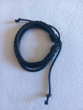 bracelet mixte tressé cuir ajustable