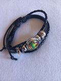 bracelet mixte ajustable géométrique jamaïcain acier noir