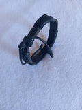bracelet mixte cordon ajustable cuir noir